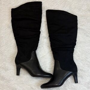Life Stride Black Knee-High Heeled Boots